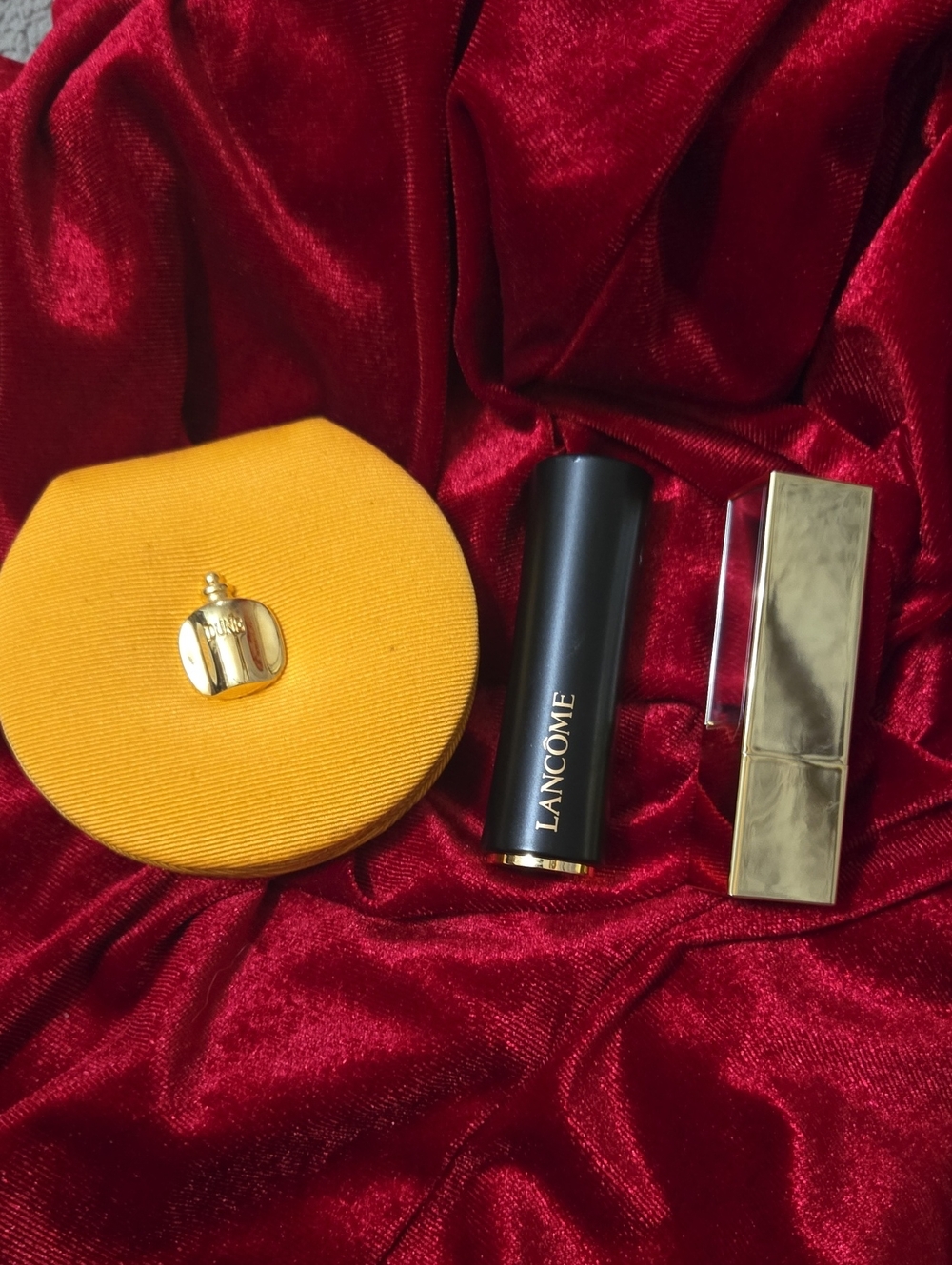 Bundle Full Sizes Lancome, Estee Lauder Lipsticks And Dior Dune Mirror.